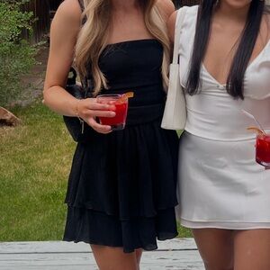 Cider Black Strapless Mini Dress